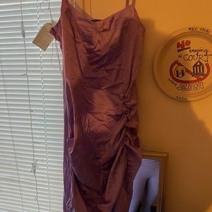 Purple Cider Midi Ruched Dress